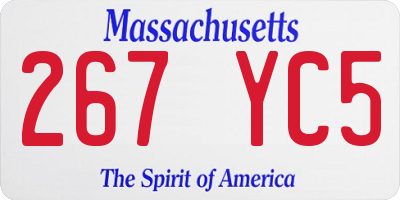 MA license plate 267YC5