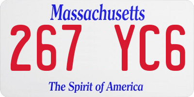 MA license plate 267YC6