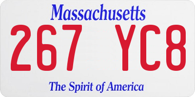 MA license plate 267YC8