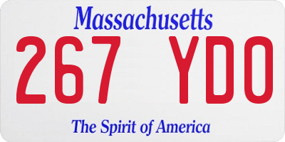 MA license plate 267YD0