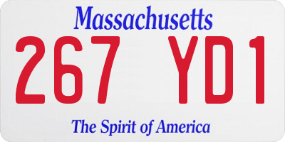 MA license plate 267YD1