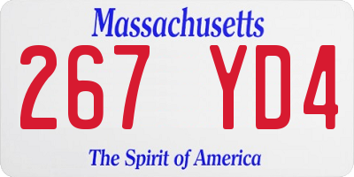 MA license plate 267YD4