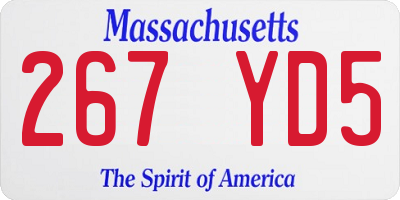 MA license plate 267YD5