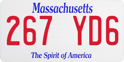 MA license plate 267YD6