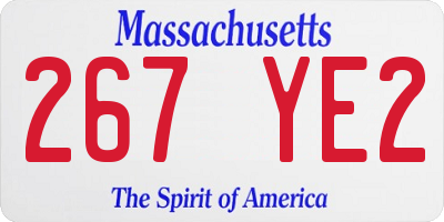 MA license plate 267YE2