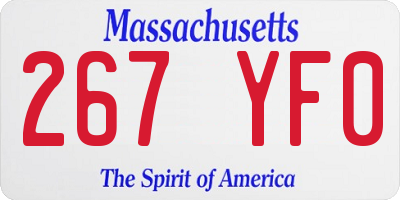 MA license plate 267YF0