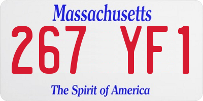 MA license plate 267YF1