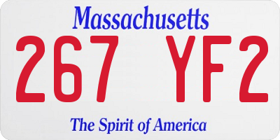 MA license plate 267YF2