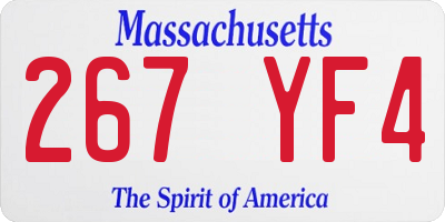 MA license plate 267YF4