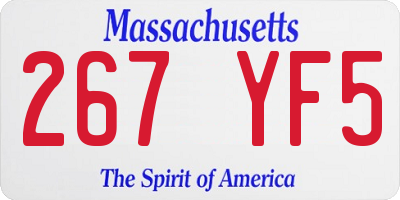 MA license plate 267YF5