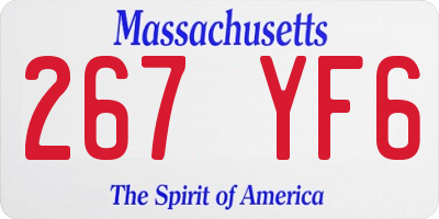 MA license plate 267YF6