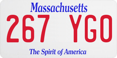 MA license plate 267YG0