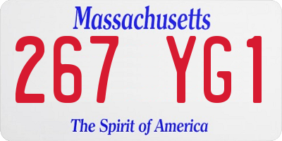 MA license plate 267YG1