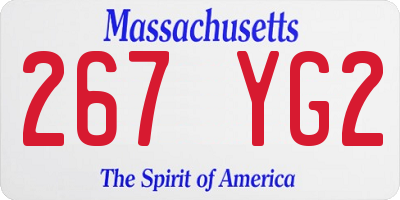 MA license plate 267YG2