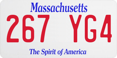 MA license plate 267YG4