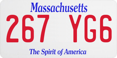 MA license plate 267YG6
