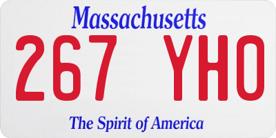 MA license plate 267YH0