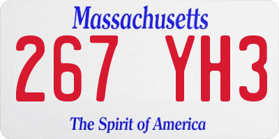 MA license plate 267YH3