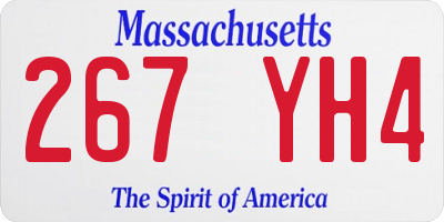 MA license plate 267YH4