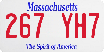 MA license plate 267YH7