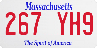 MA license plate 267YH9
