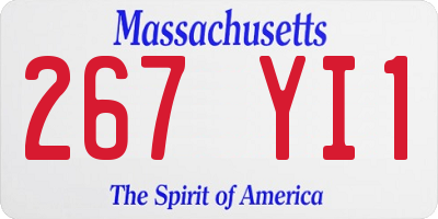 MA license plate 267YI1
