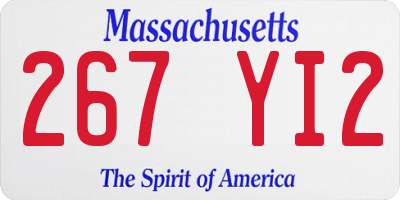 MA license plate 267YI2