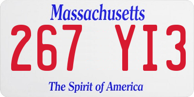 MA license plate 267YI3
