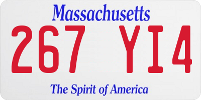 MA license plate 267YI4