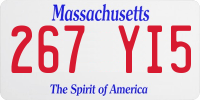 MA license plate 267YI5