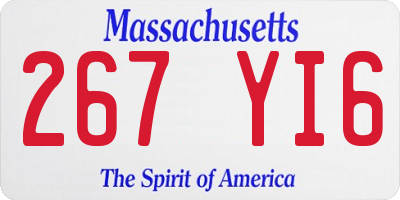 MA license plate 267YI6