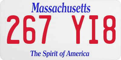 MA license plate 267YI8