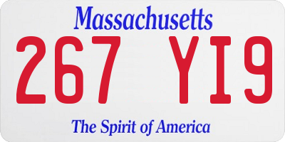 MA license plate 267YI9