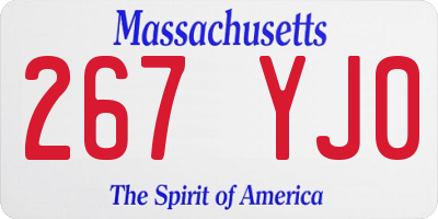 MA license plate 267YJ0