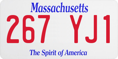 MA license plate 267YJ1