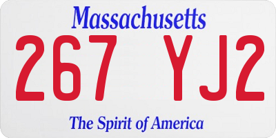 MA license plate 267YJ2