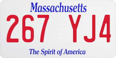 MA license plate 267YJ4