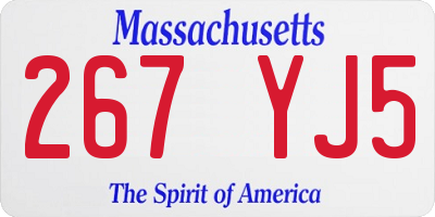MA license plate 267YJ5