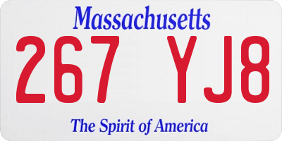 MA license plate 267YJ8