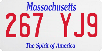 MA license plate 267YJ9