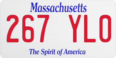 MA license plate 267YL0