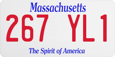 MA license plate 267YL1