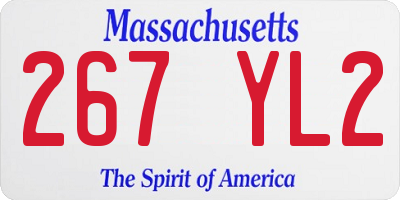 MA license plate 267YL2
