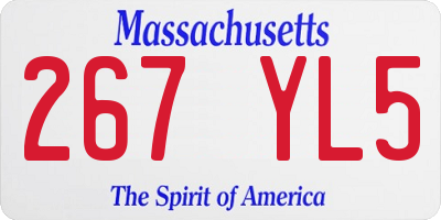 MA license plate 267YL5