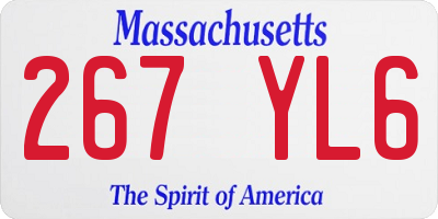 MA license plate 267YL6