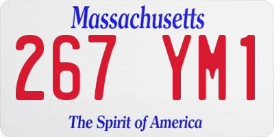 MA license plate 267YM1
