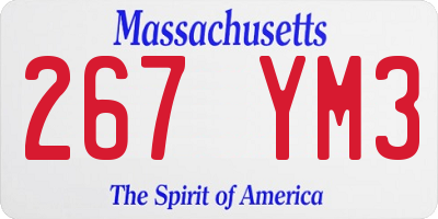 MA license plate 267YM3