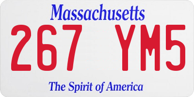 MA license plate 267YM5