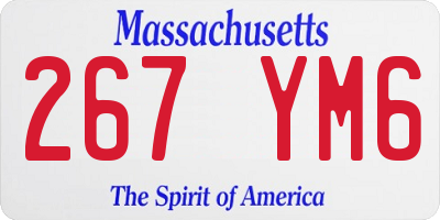 MA license plate 267YM6
