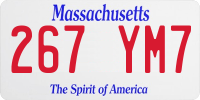 MA license plate 267YM7